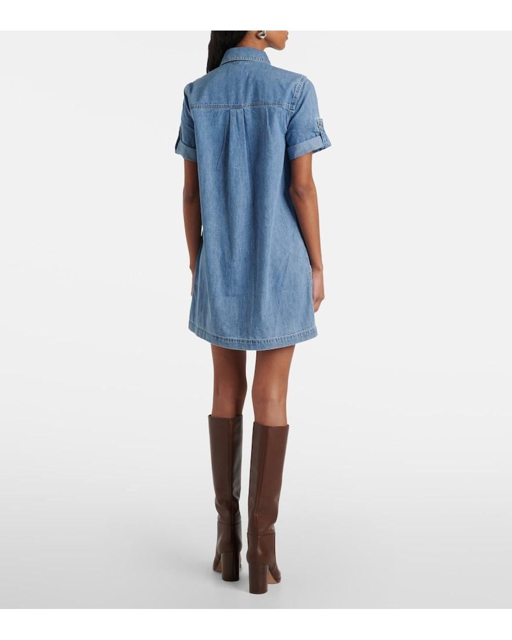 Veronica Beard Blue Warren Denim Shirt Dress