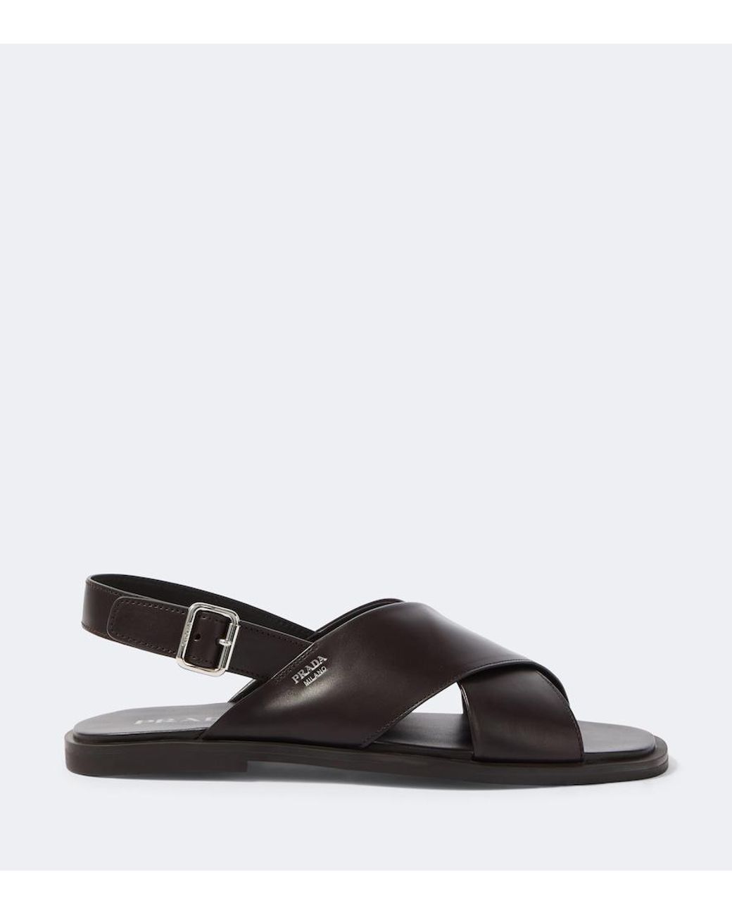 Prada Black Leather Sandals for men