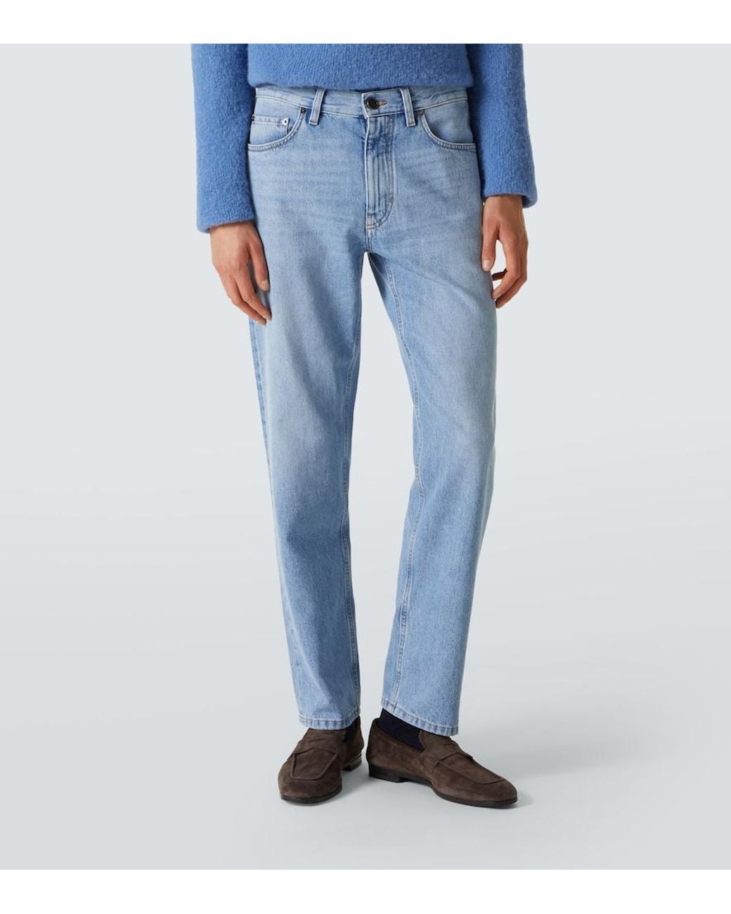 Zegna Blue Roccia Straight Jeans for men