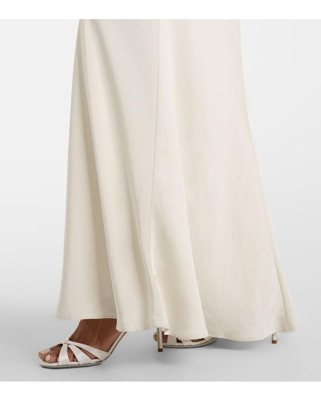 Roland Mouret White Satin And Jersey Gown