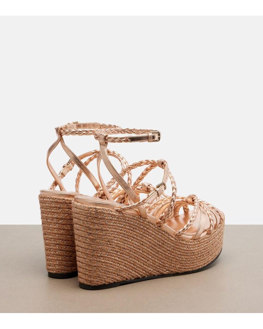 Jimmy Choo Brown Espadrille-Sandalen Nyra Aus Leder