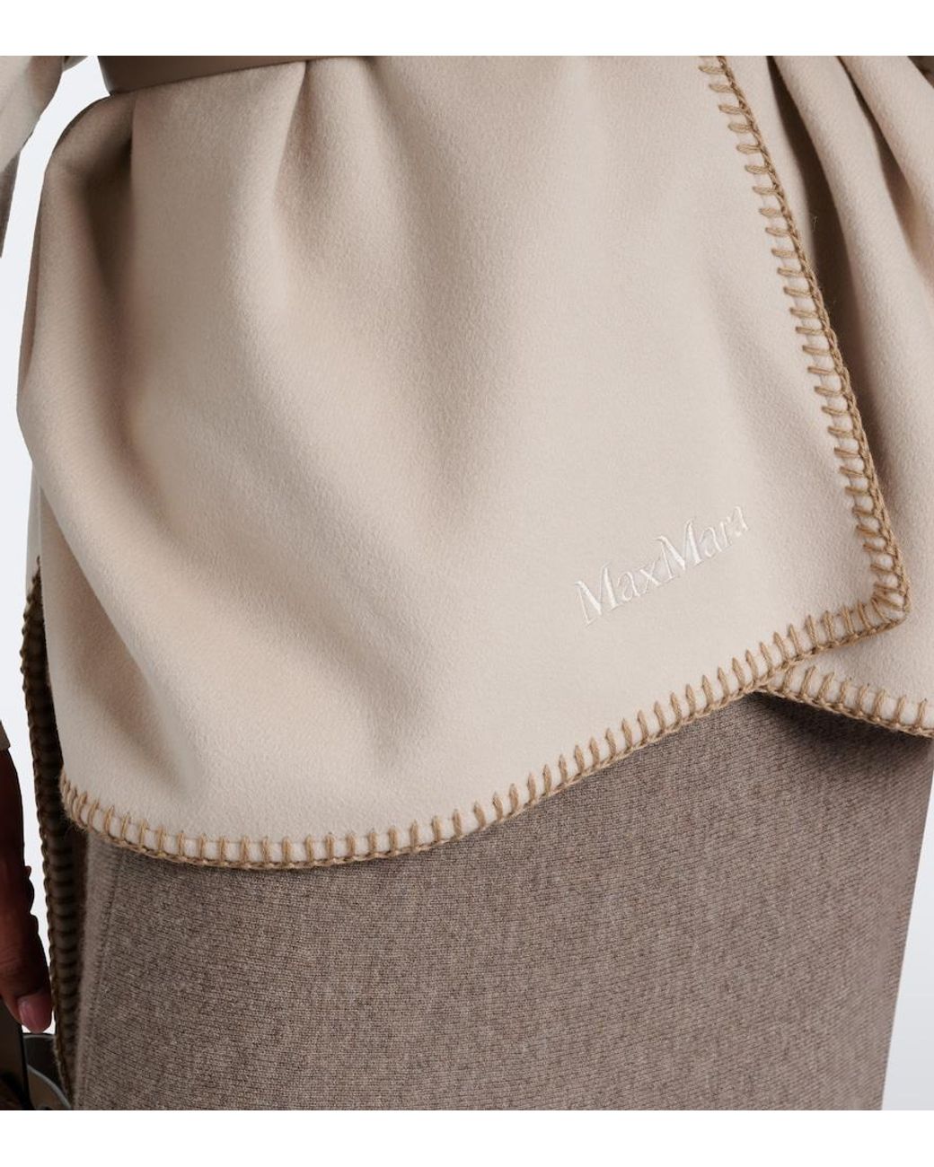 Max Mara Natural Virgin Wool Cape