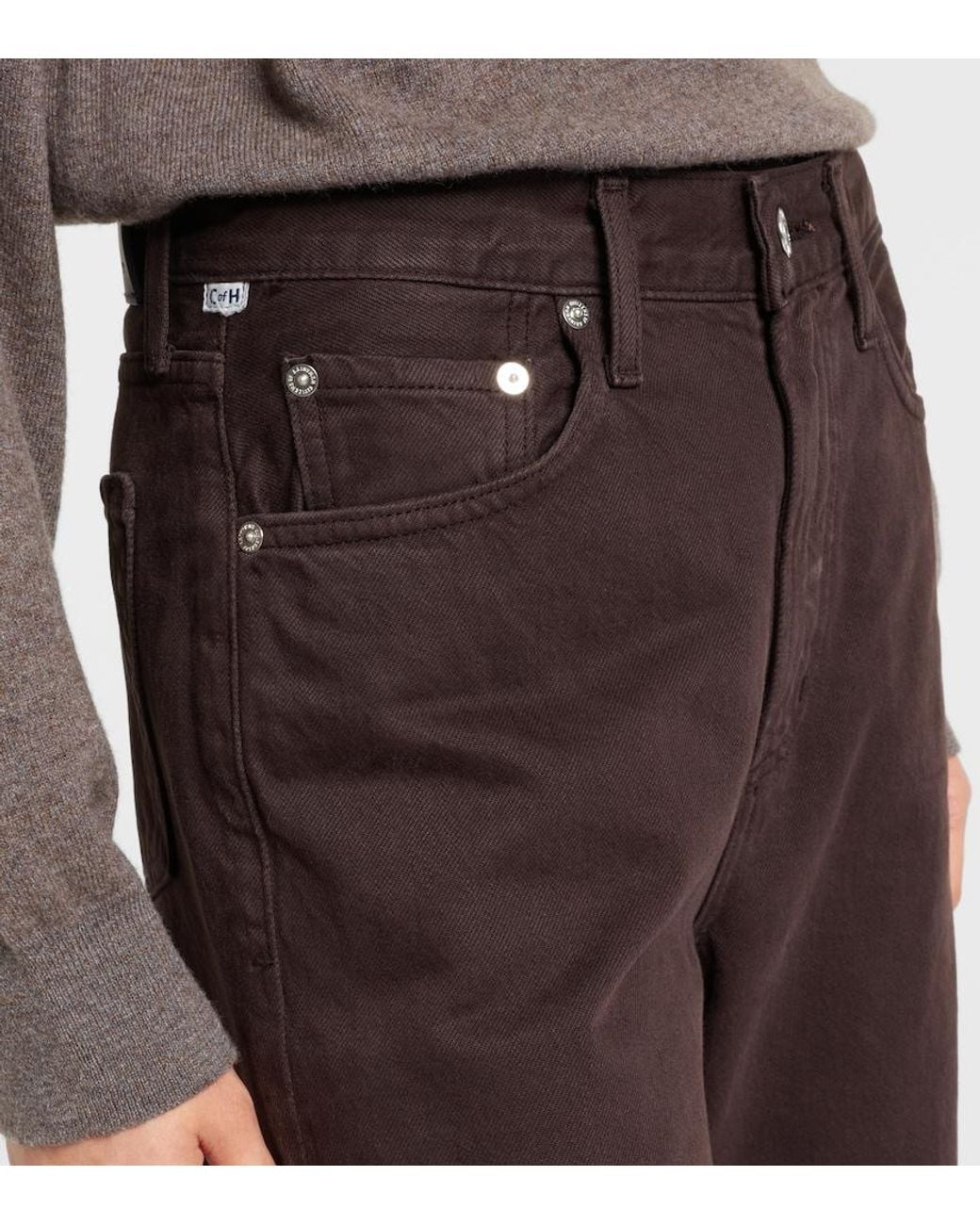 Citizens of Humanity Brown Miro Mid-Rise Barrel-Leg Jeans