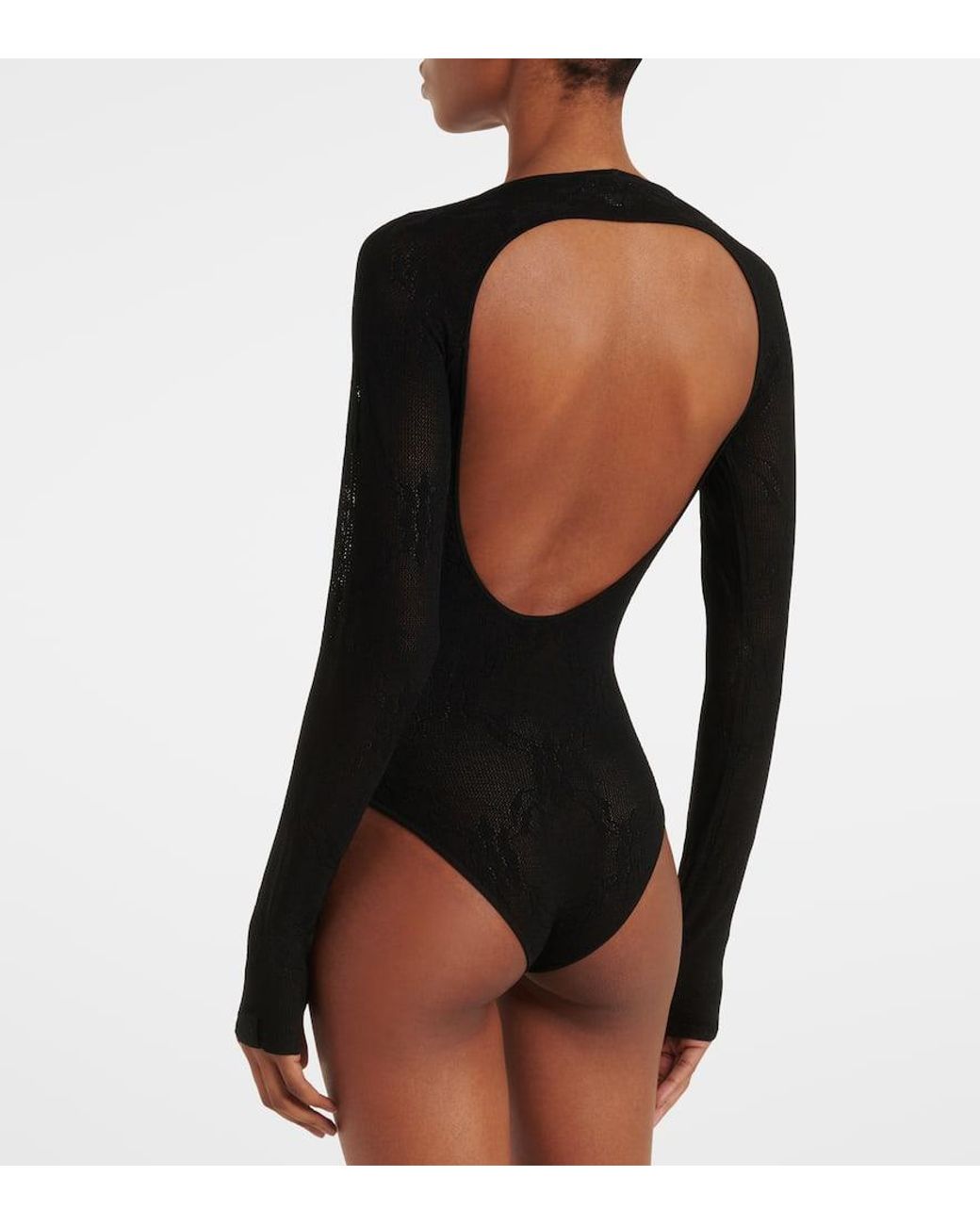 Victoria Beckham Black Backless Bodysuit