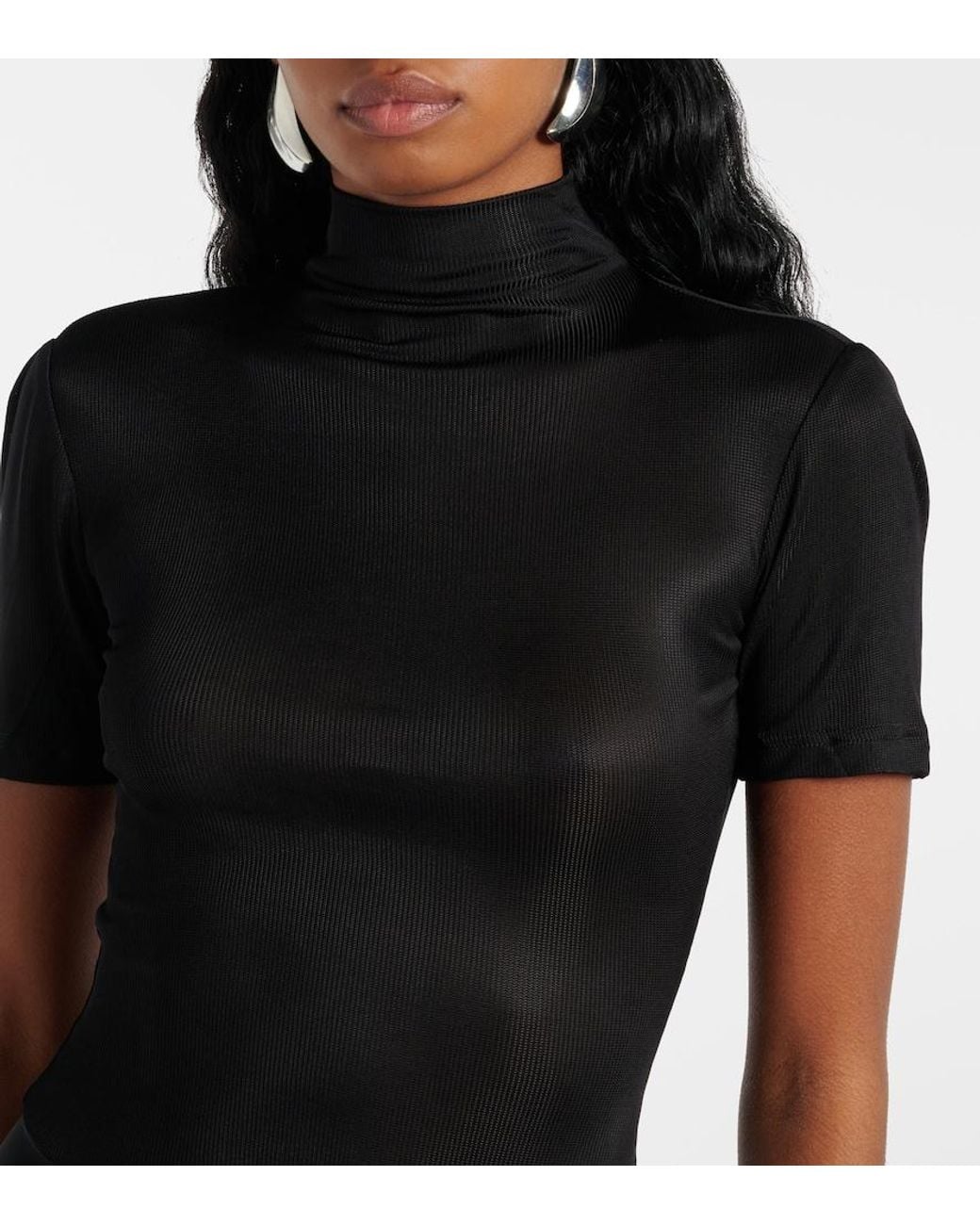 Christopher Esber Black Fusion Gathered Jersey And Crepe Maxi Dress