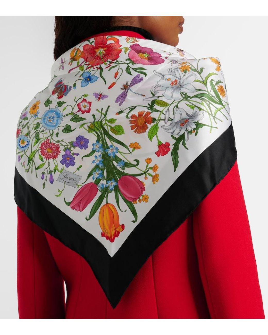 Gucci Multicolor Flora Silk Twill Scarf