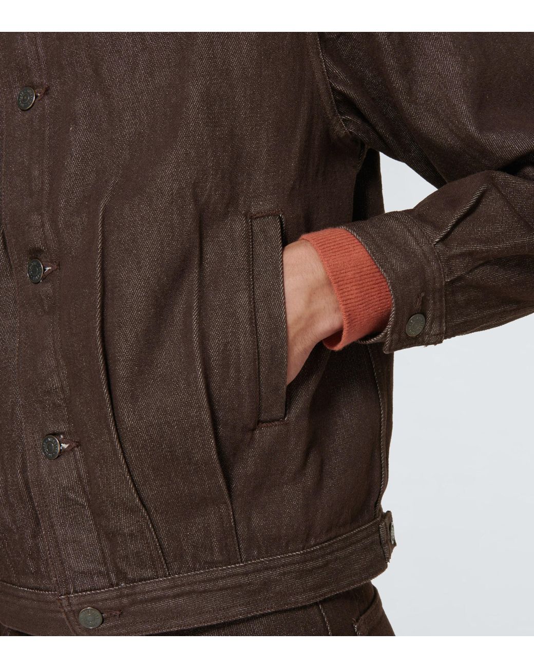 AURALEE Hard Twist Denim Blouson Jacket in Brown for Men | Lyst Canada