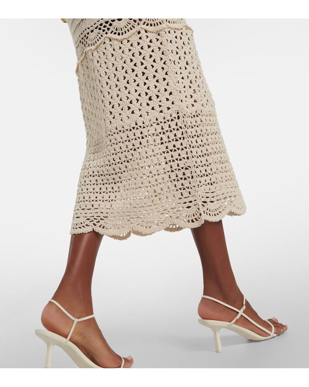 Jonathan Simkhai Natural Cory Crocheted Cotton-Blend Midi Dress