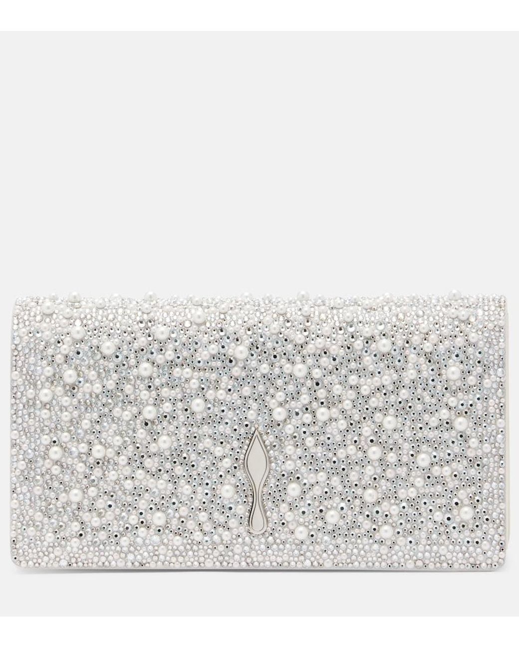 Christian Louboutin Metallic Bettina Embellished Leather Clutch