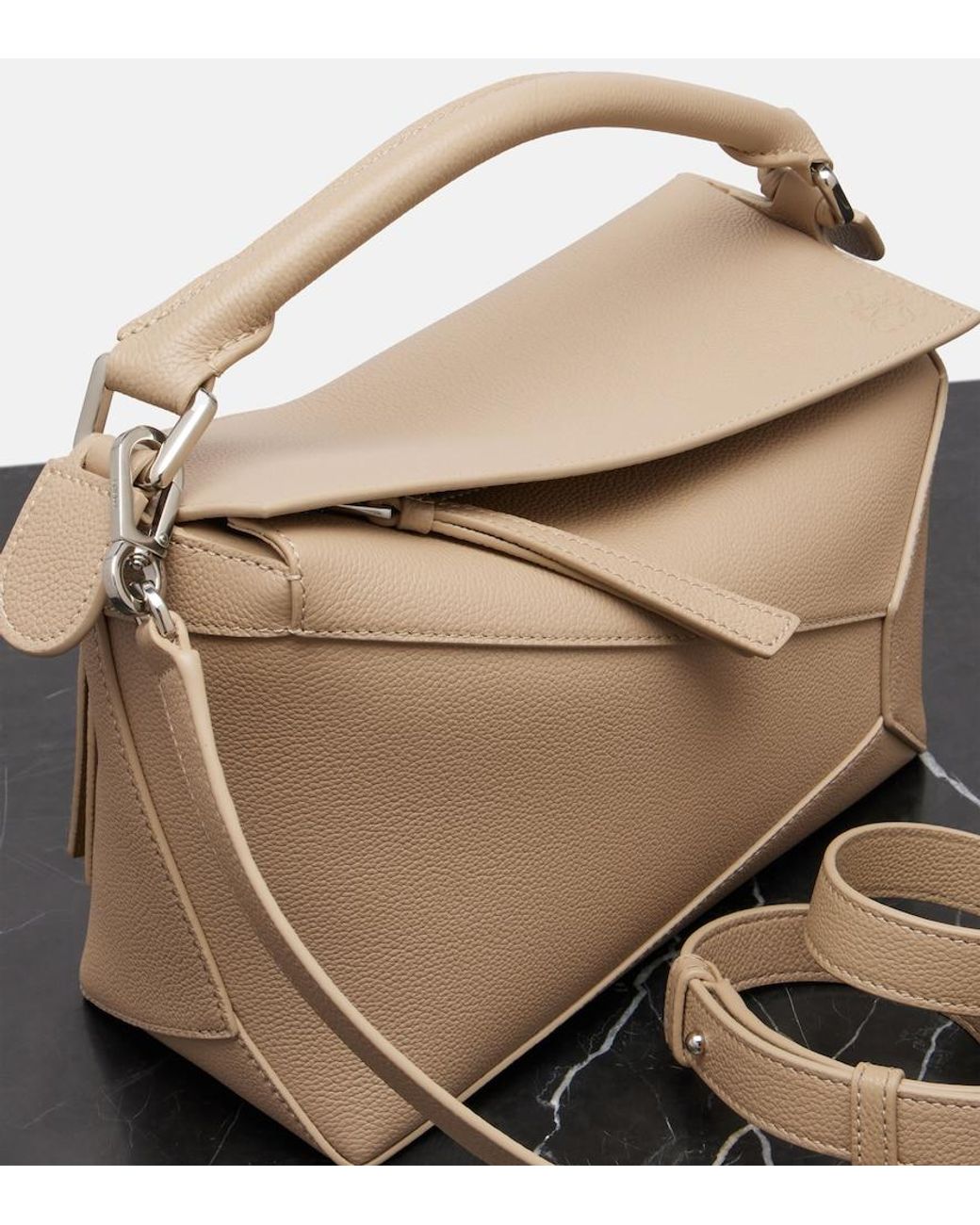 Loewe Natural Puzzle Edge Small Leather Top-Handle Bag