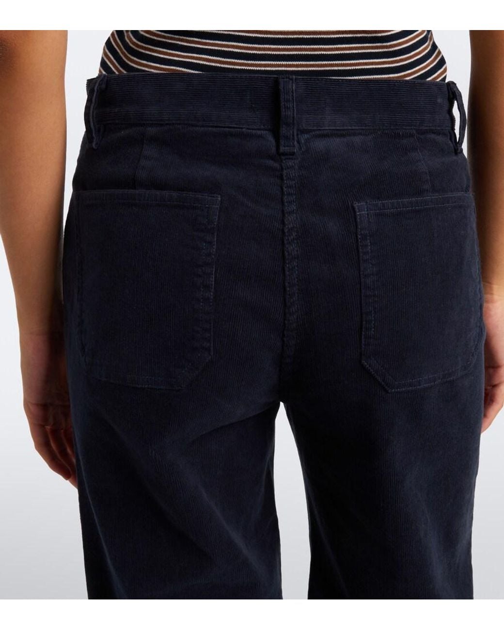 Nili Lotan Blue Florence Cotton-Blend Corduroy Wide-Leg Pants
