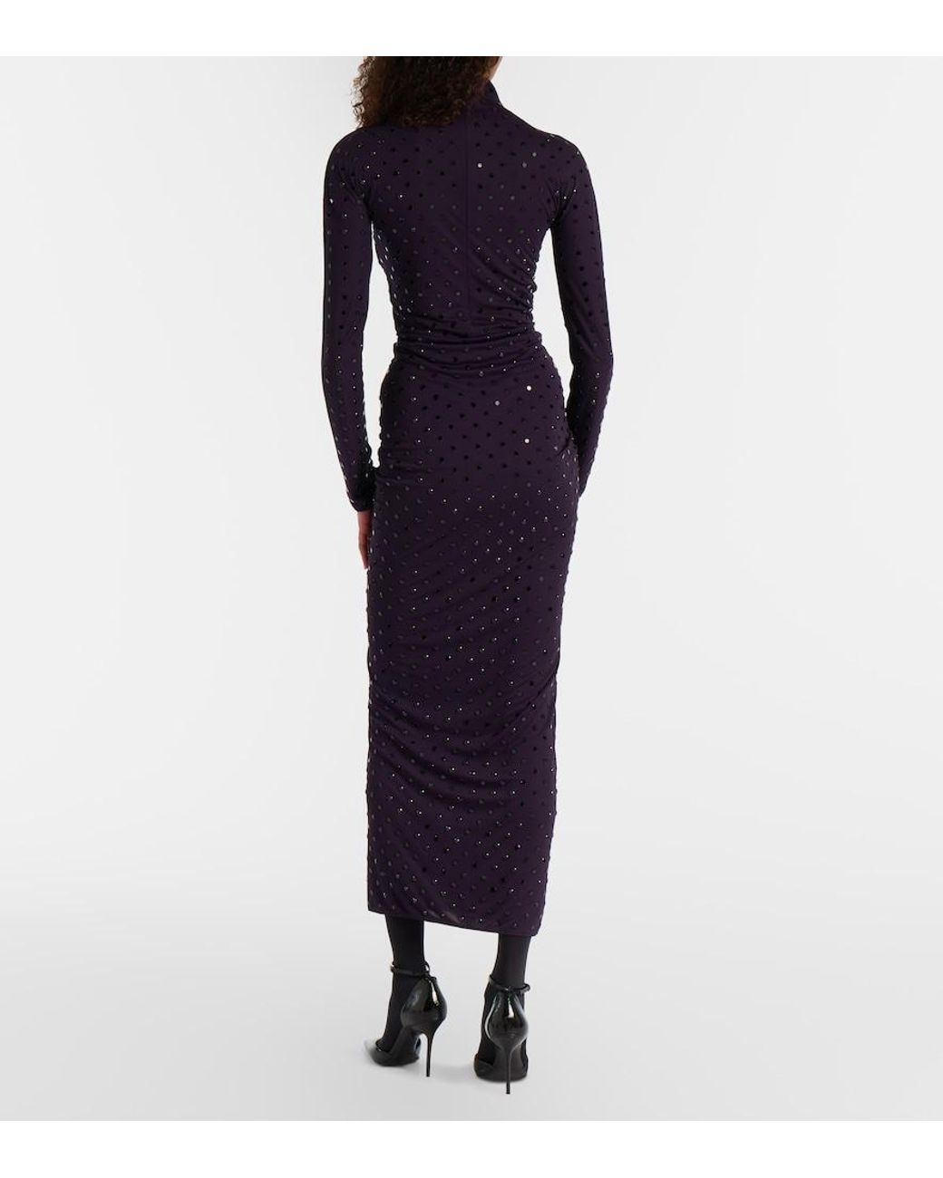 Alaïa Blue Embellished Midi Dress