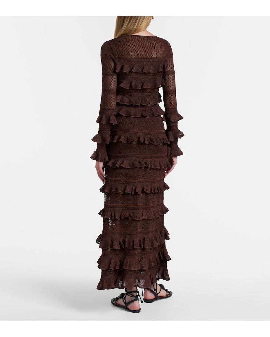 Zimmermann Brown Hypnotic Ruffled Maxi Skirt