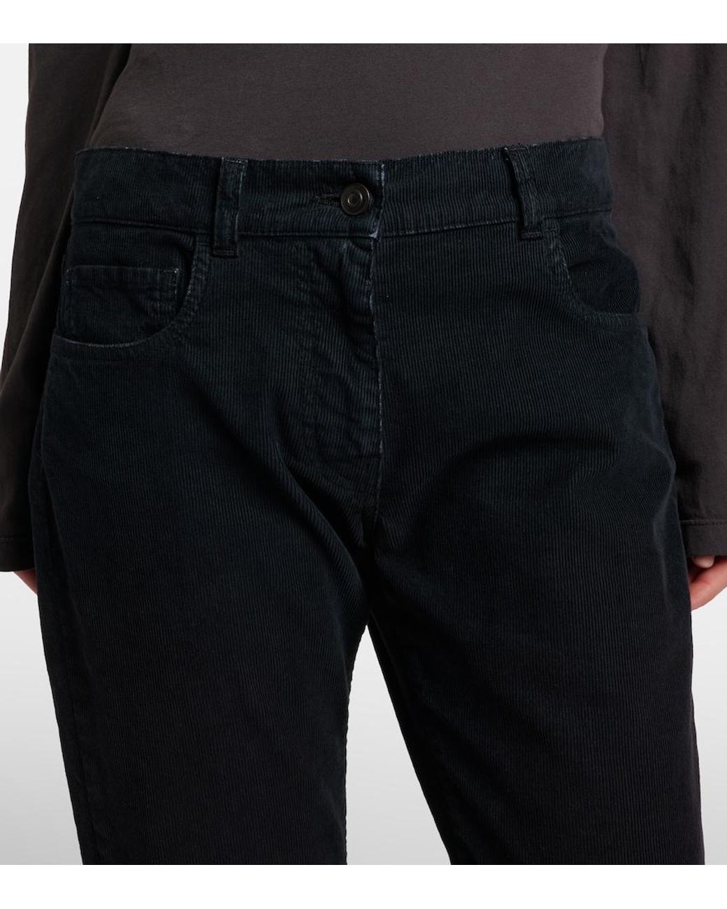 The Row Blue Booker Cotton Corduroy Pants