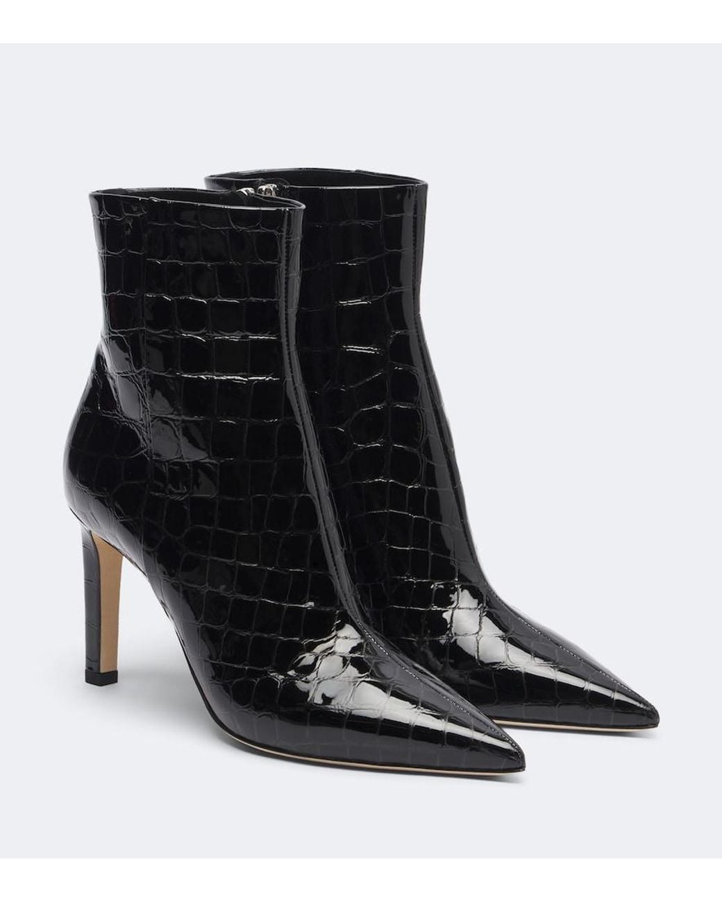 Jimmy Choo Black Frankie Croc-Effect Leather Ankle Boots