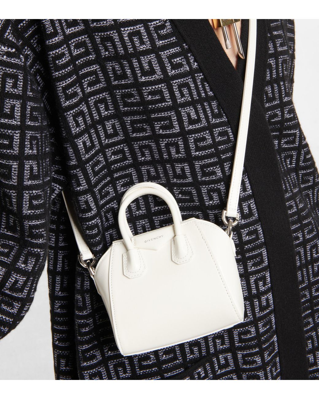 Givenchy Antigona Micro Leather Tote Bag in White
