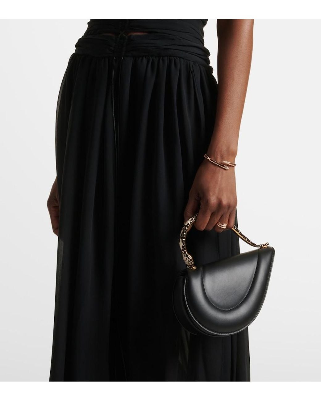 BVLGARI Black Serpenti Cuore 1968 Leather Top-Handle Bag