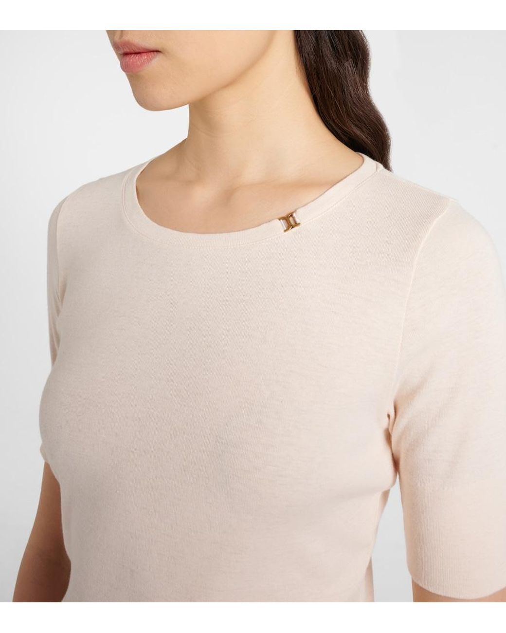Chloé Natural Cotton Jersey T-Shirt