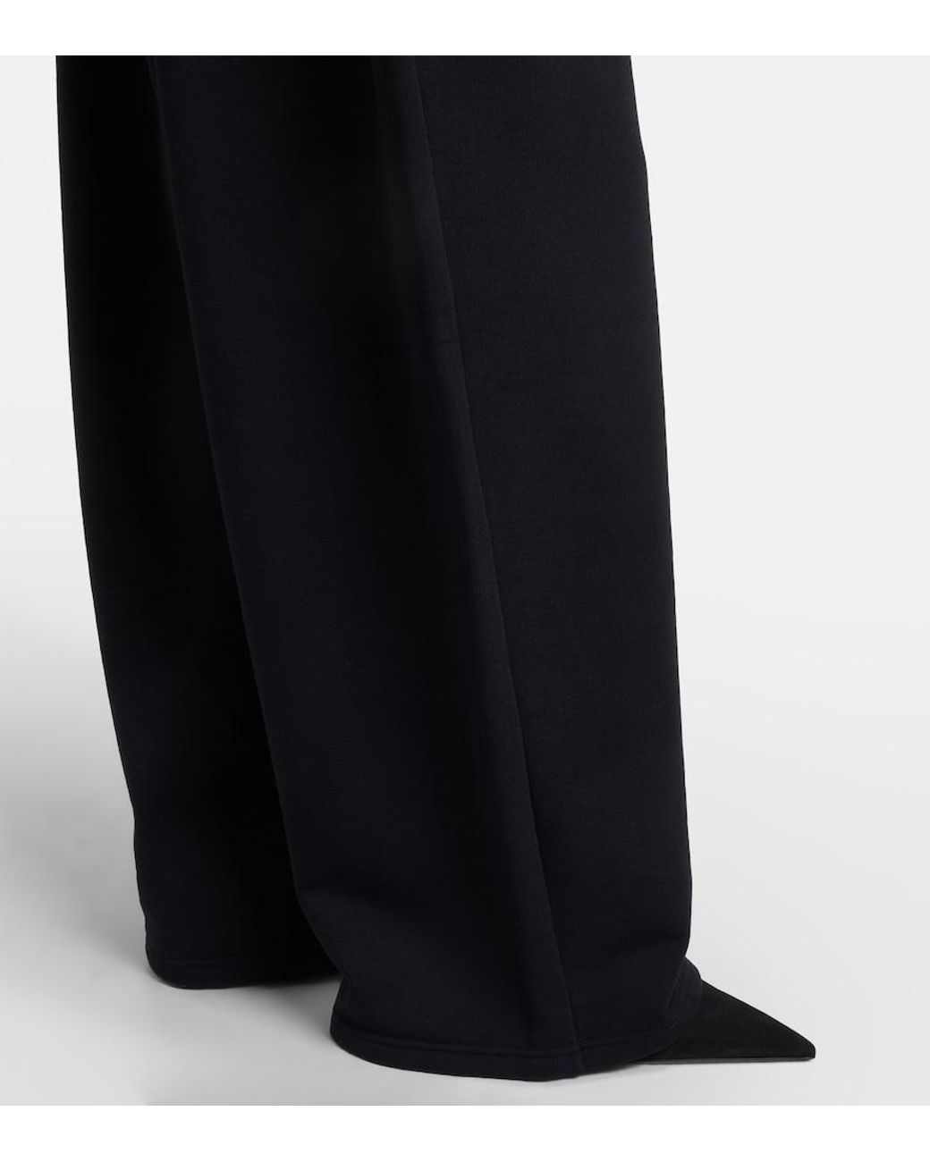 Alaïa Black Wide-Leg Cotton Sweatpants