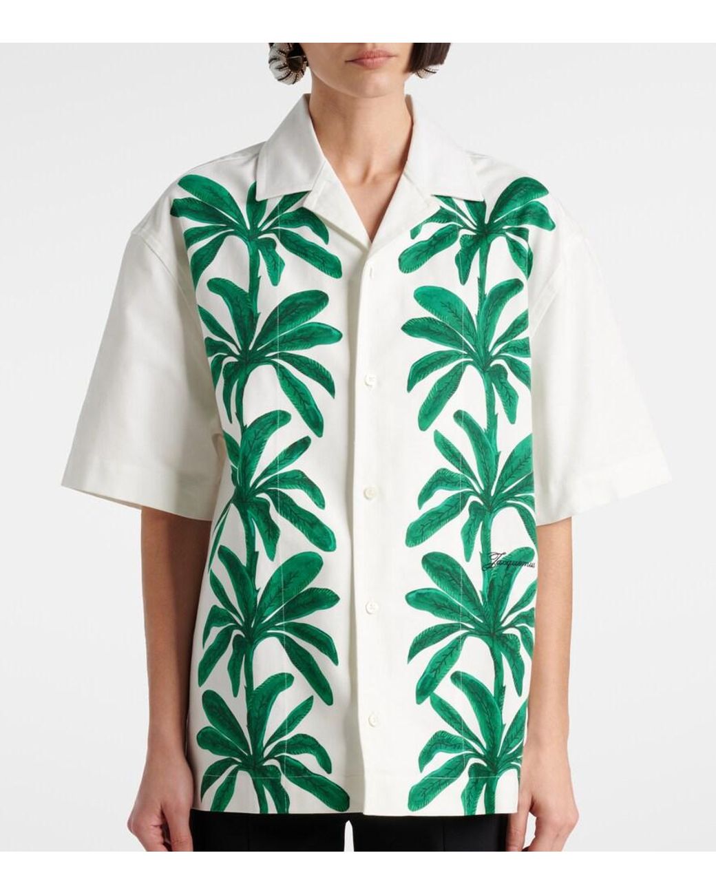Jacquemus Green Jean Printed Cotton Shirt