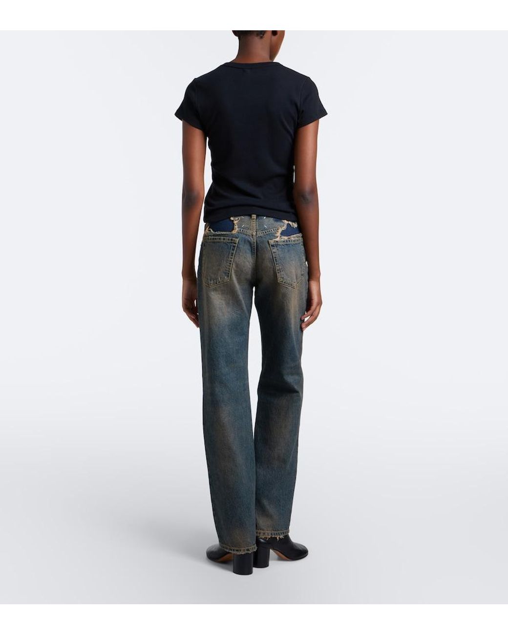 Maison Margiela Gray Distressed Denim Straight Jeans