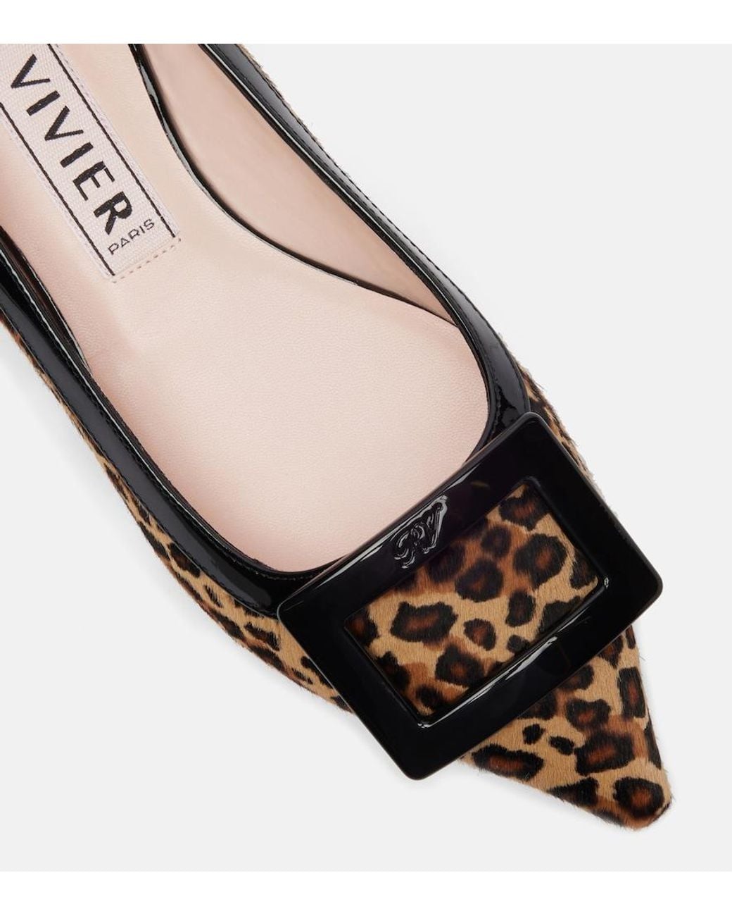 Roger Vivier Brown Gommette Ball Calf Hair Ballet Flats