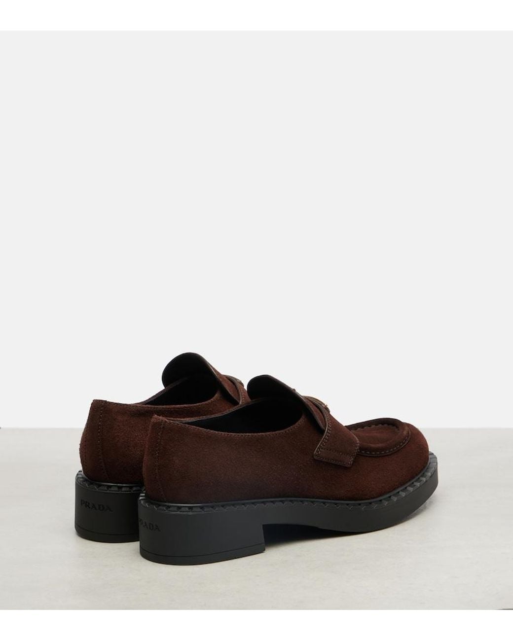 Prada Brown Chocolate Suede Loafers