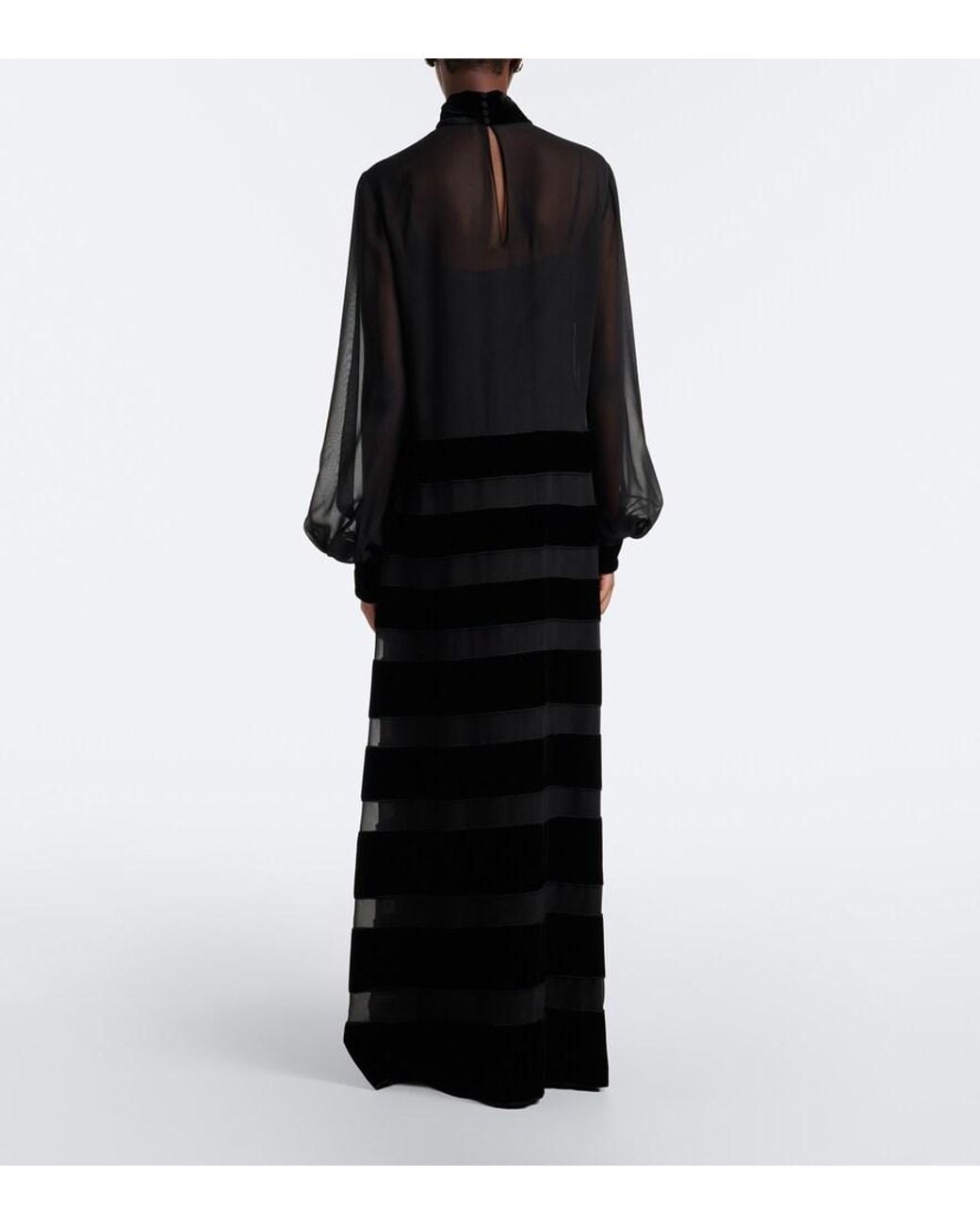 Max Mara Black Elegante Silk Georgette Gown