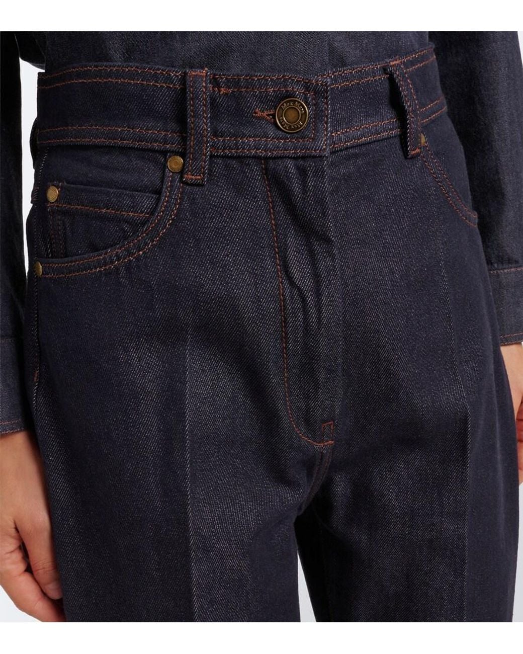 Max Mara Blue High-Rise Flared Jeans