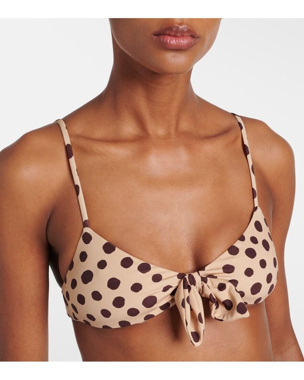 Valentino Garavani White Polka-Dot Bow-Detail Bikini