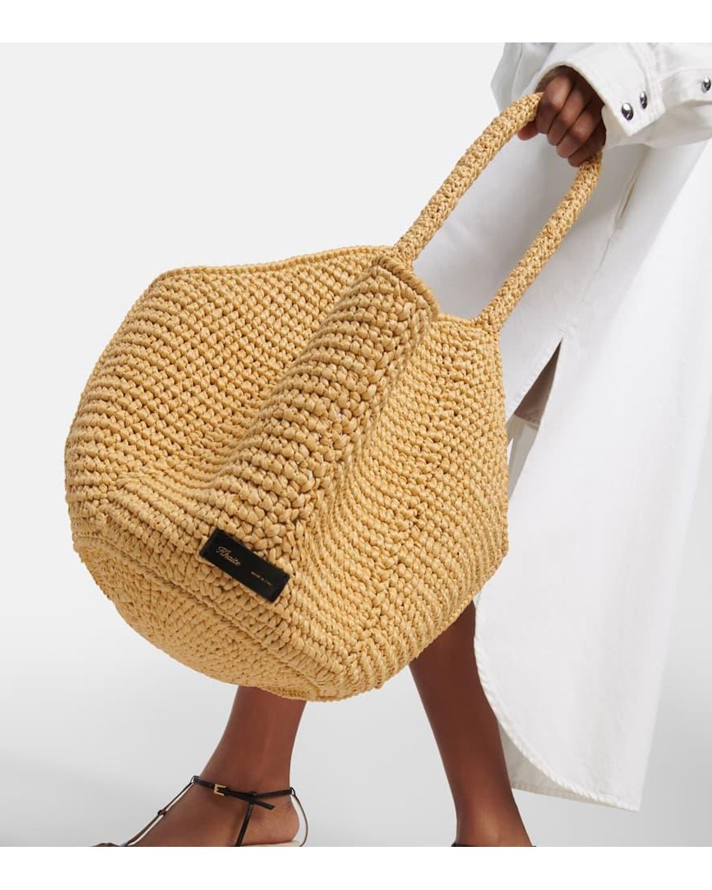【KHAITE】ミディアム ロータス トートバッグ 天然ラフィア Medium Lotus Tote in Natural Raffia – KHAITE