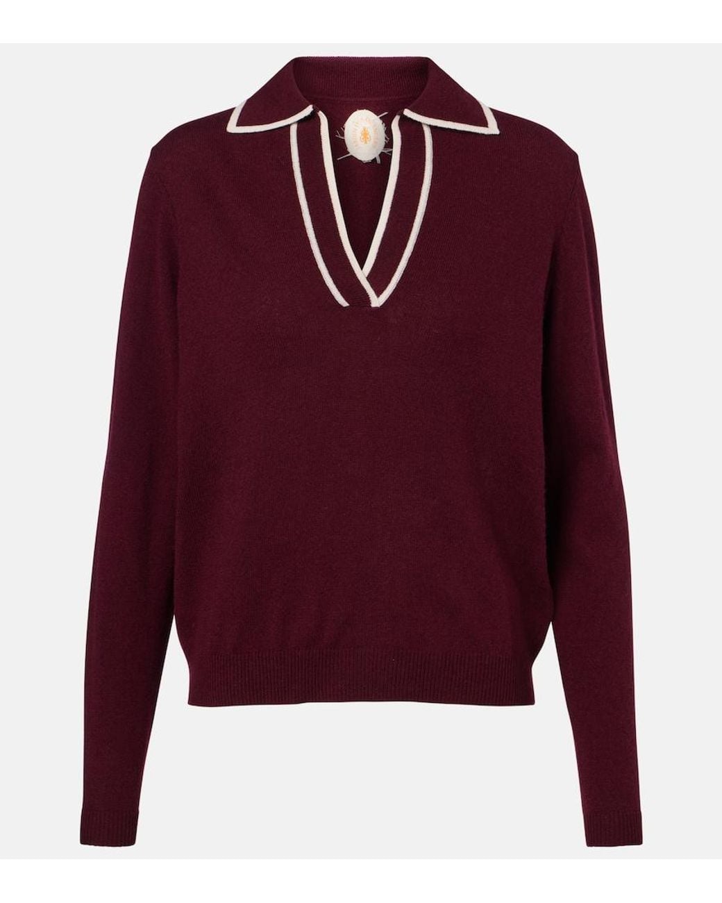 Jardin Des Orangers Red Wool And Cashmere Polo Sweater
