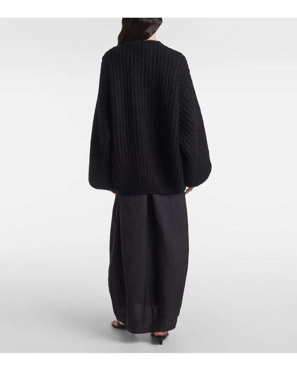 Totême Black Mohair And Wool-Blend Cardigan