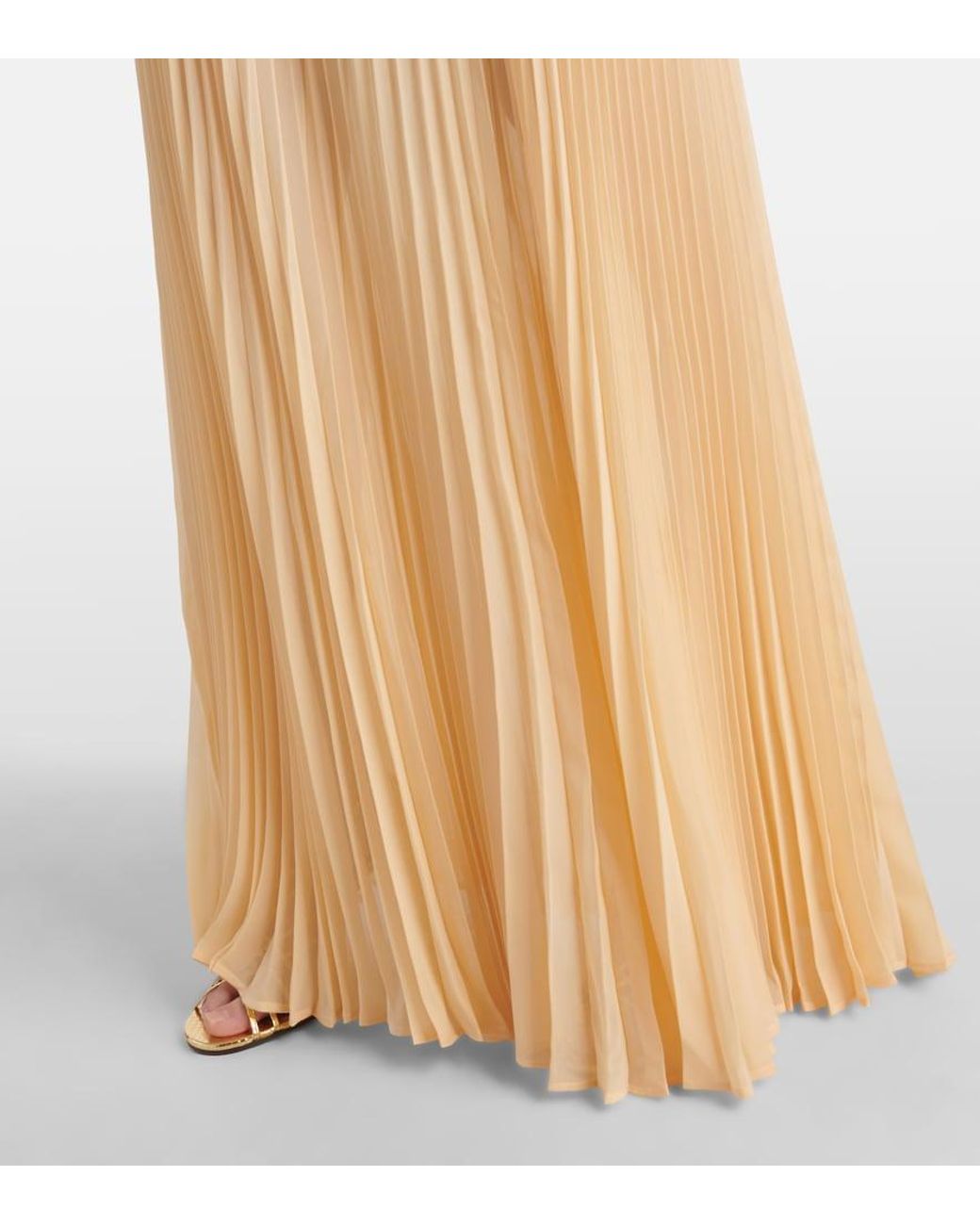 Rebecca Vallance Natural Rowan Pleated Maxi Dress
