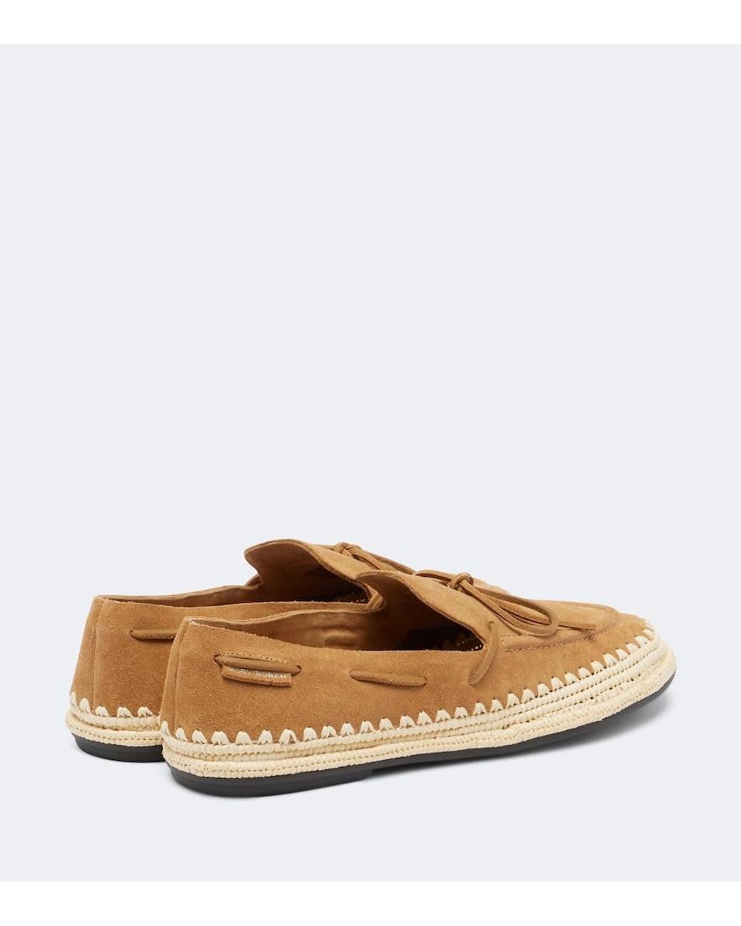 Tory Burch Natural The Raffia Boaty Suede Espadrilles