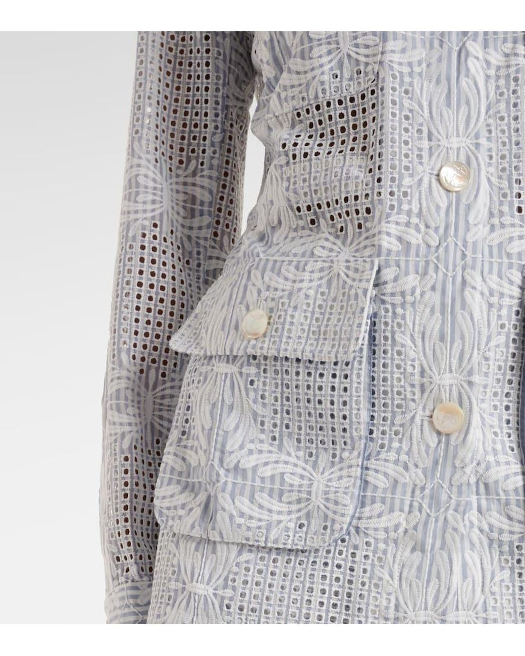 Veronica Beard Gray Kiki Eyelet Jacket