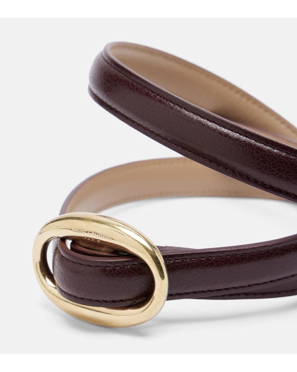 Saint Laurent Brown Leather Belt