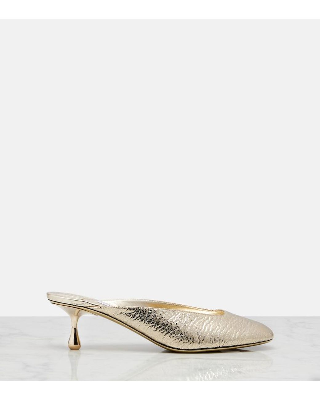 Jimmy Choo Natural Pixie 50 Metallic Mules