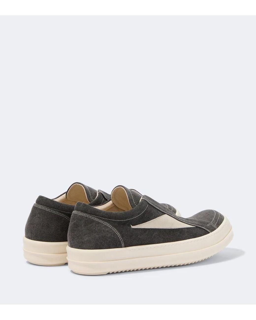 Rick Owens Gray Drkshdw Suede-Trimmed Slip-On Shoes for men
