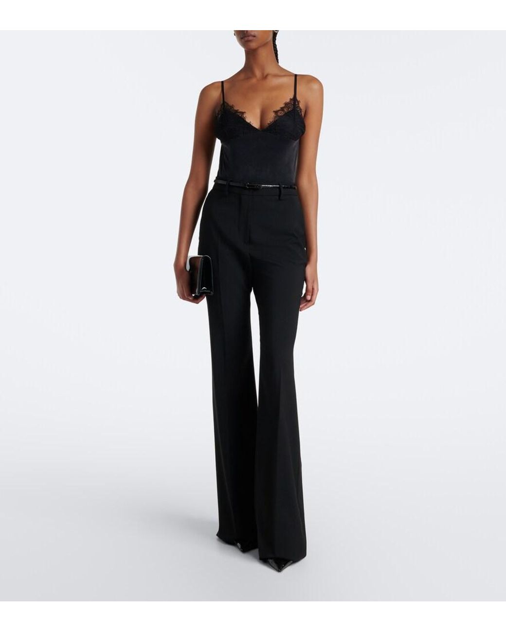 Coperni Black Lace-Trimmed Camisole