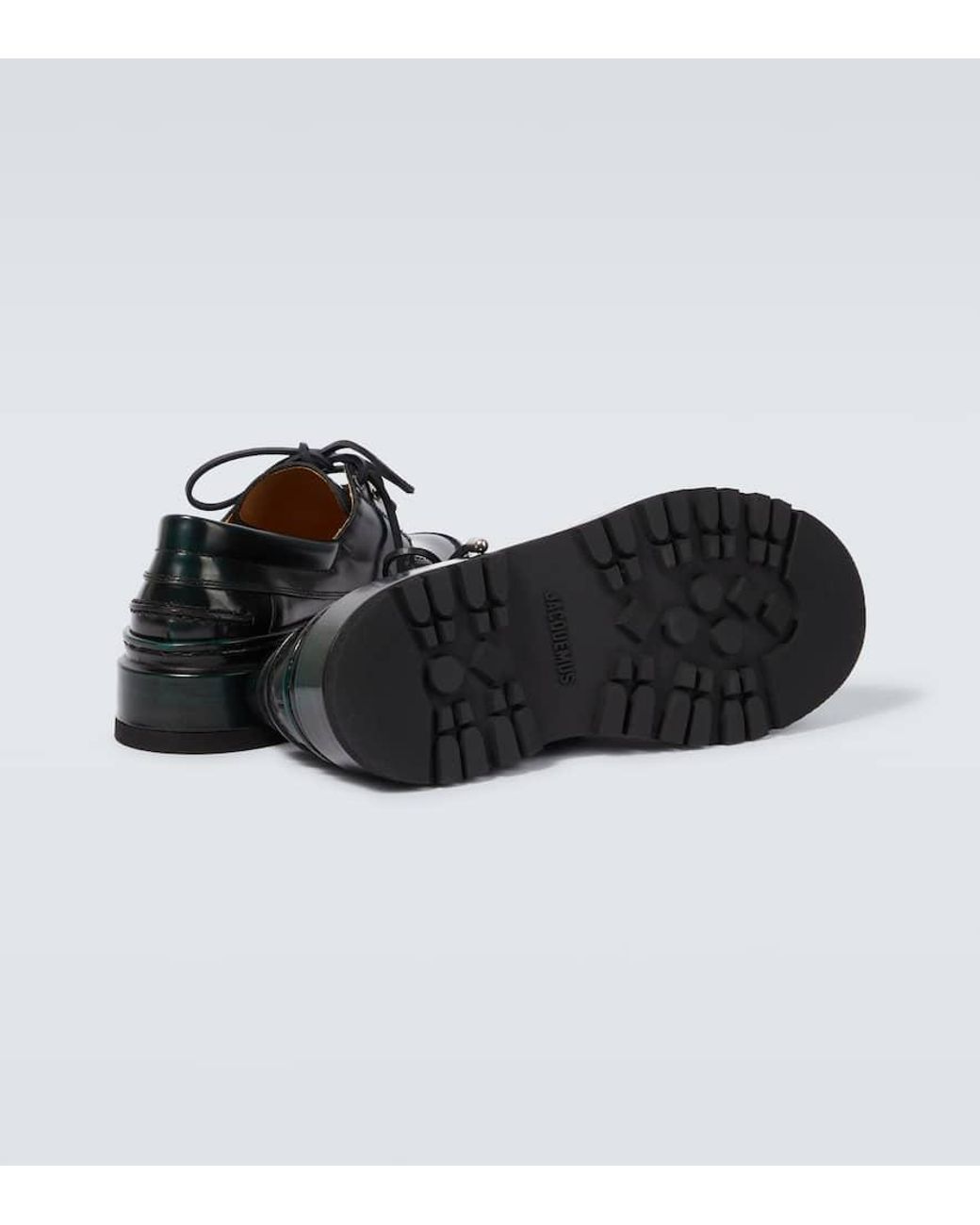 Jacquemus Les Bateau Pavane Leather Derby Shoes in Black for Men