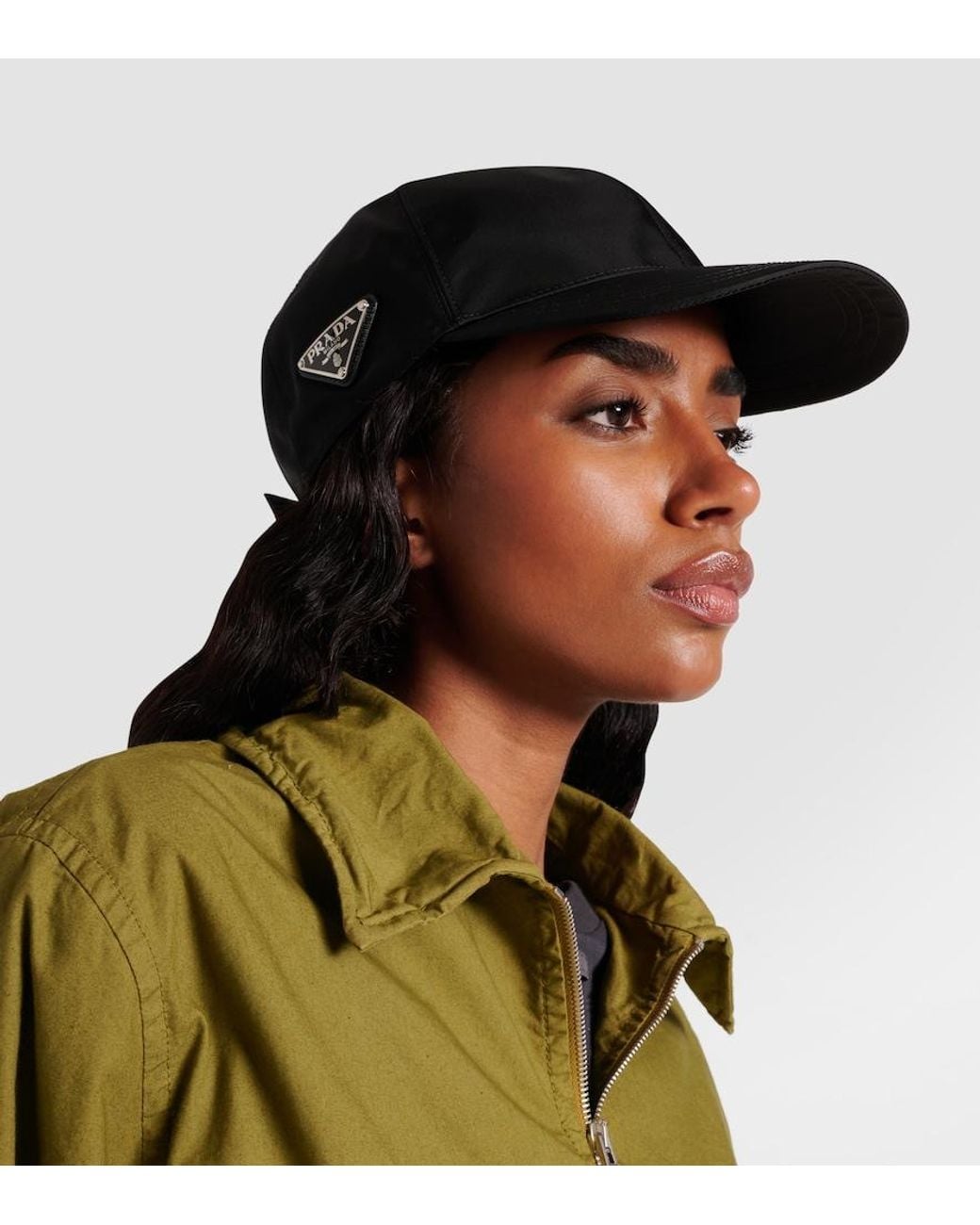 Gorra de nylon Prada de color Black