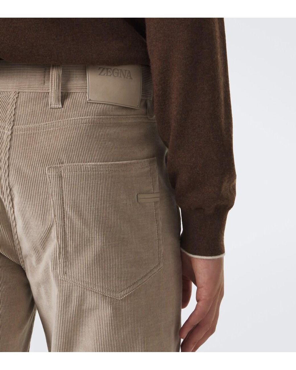Zegna Natural Roccia Corduroy Straight Pants for men