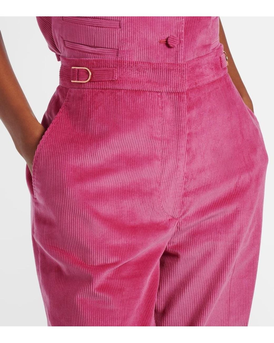 Gabriela Hearst Pink Vesta Cotton Corduroy Flared Pants