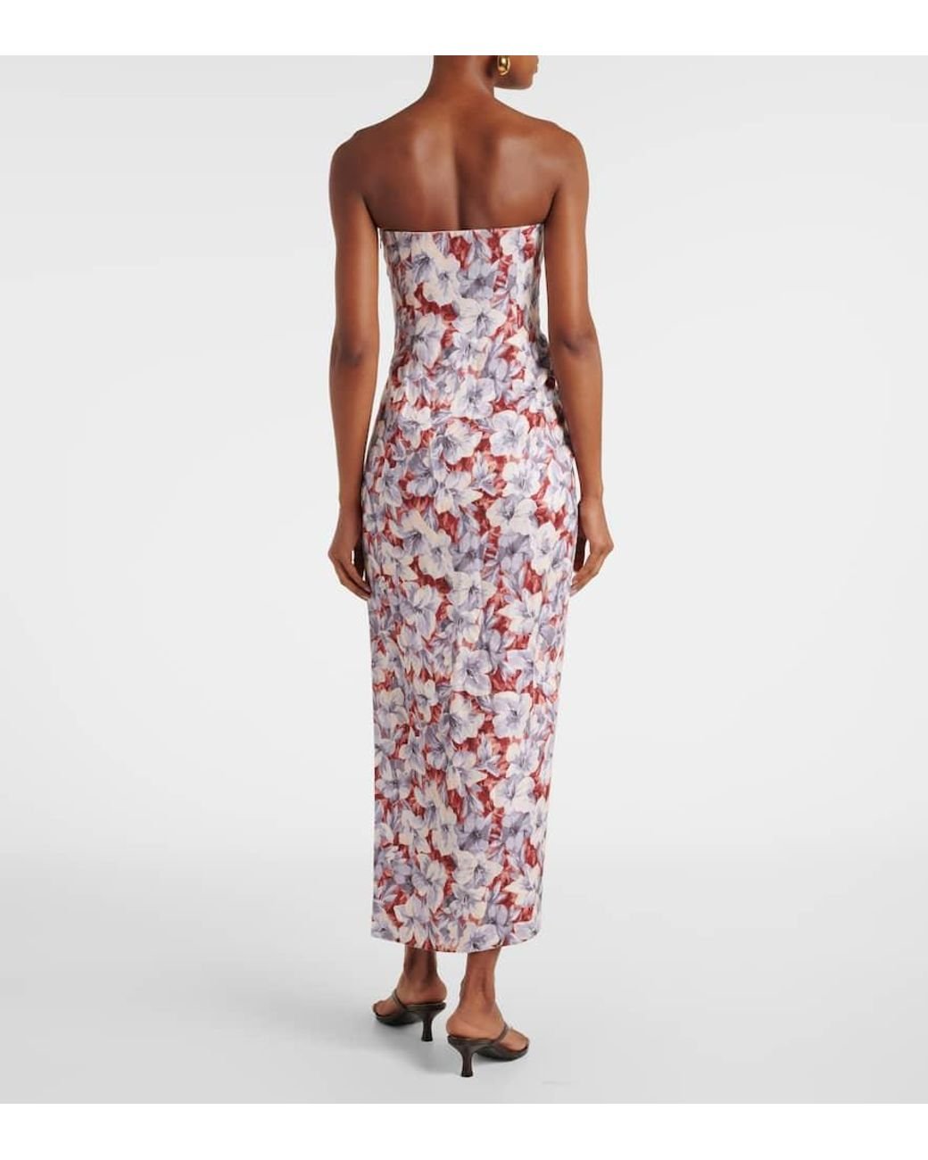 Posse Purple Rosalie Floral Linen Maxi Dress