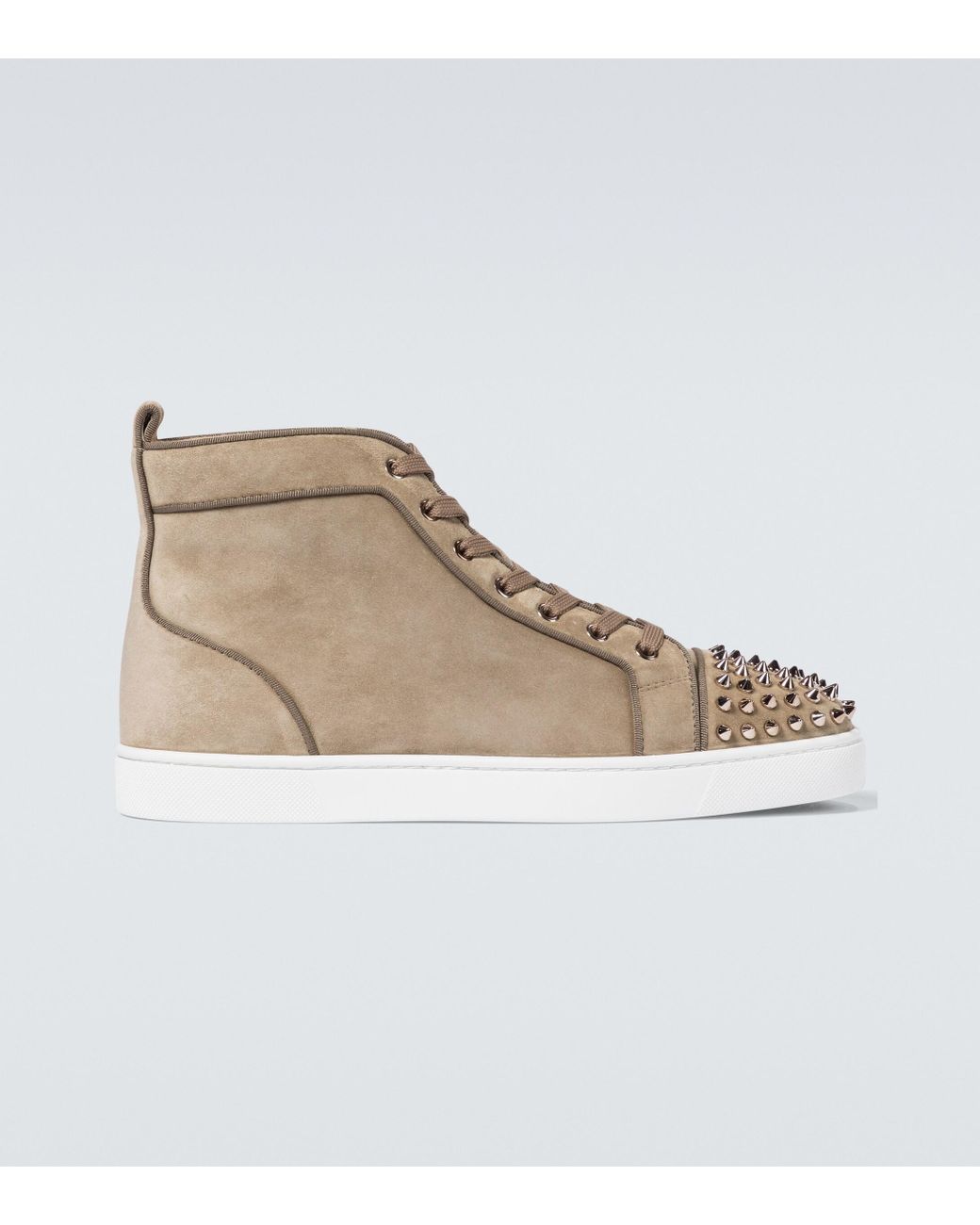 lou spikes flat suede