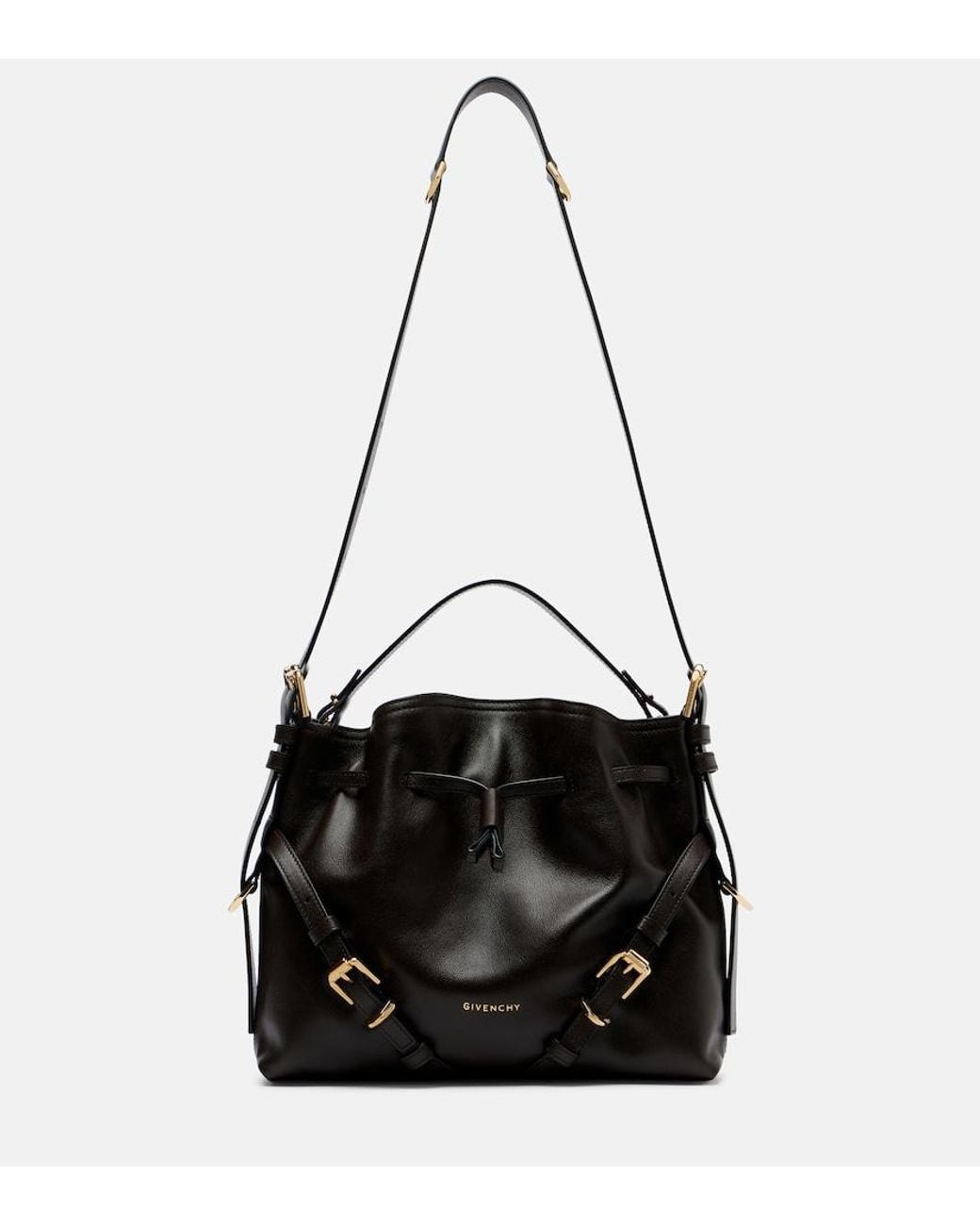 Givenchy Black Voyou Bucket Small Leather Shoulder Bag