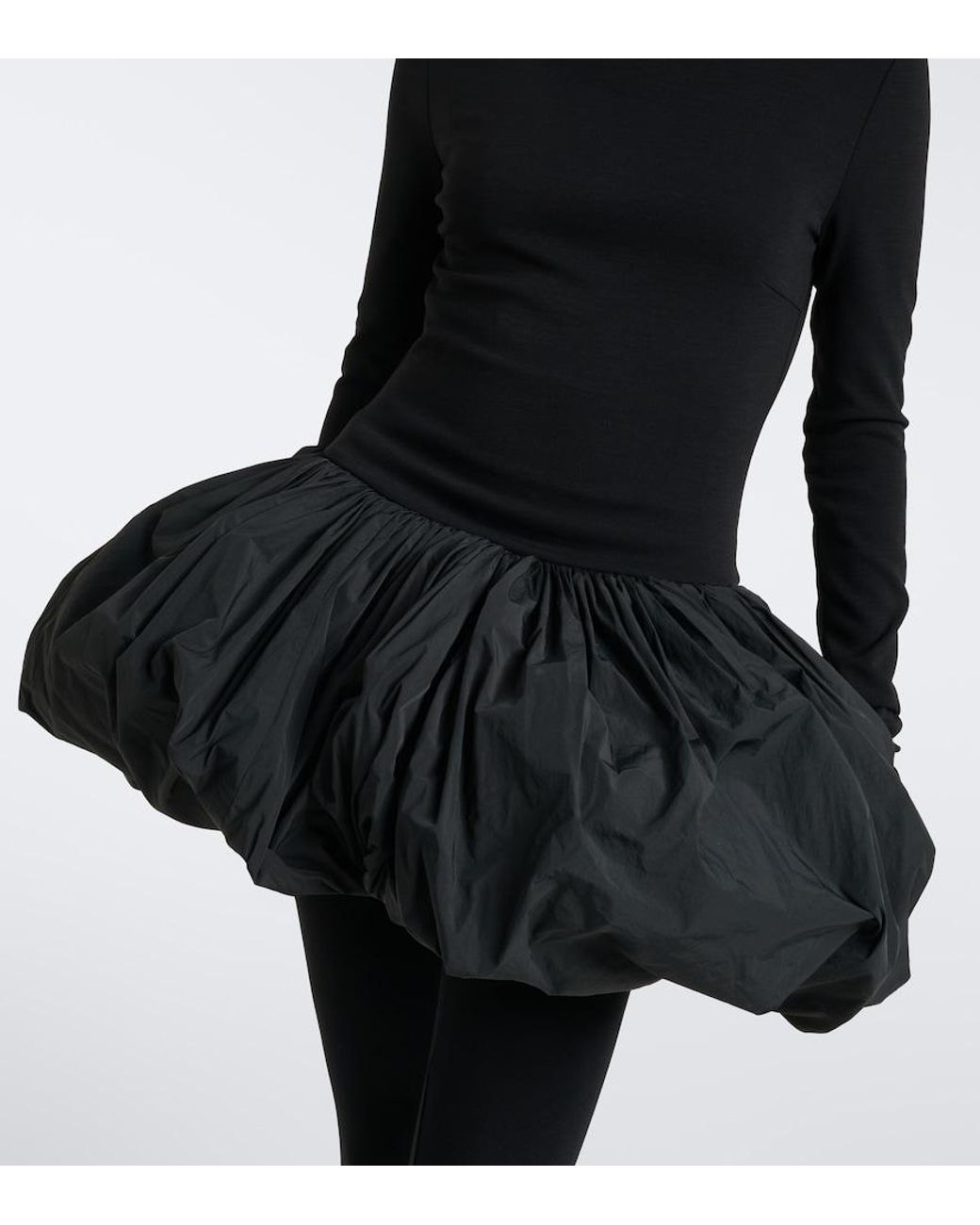 Magda Butrym Black Paneled Wool-Blend Minidress