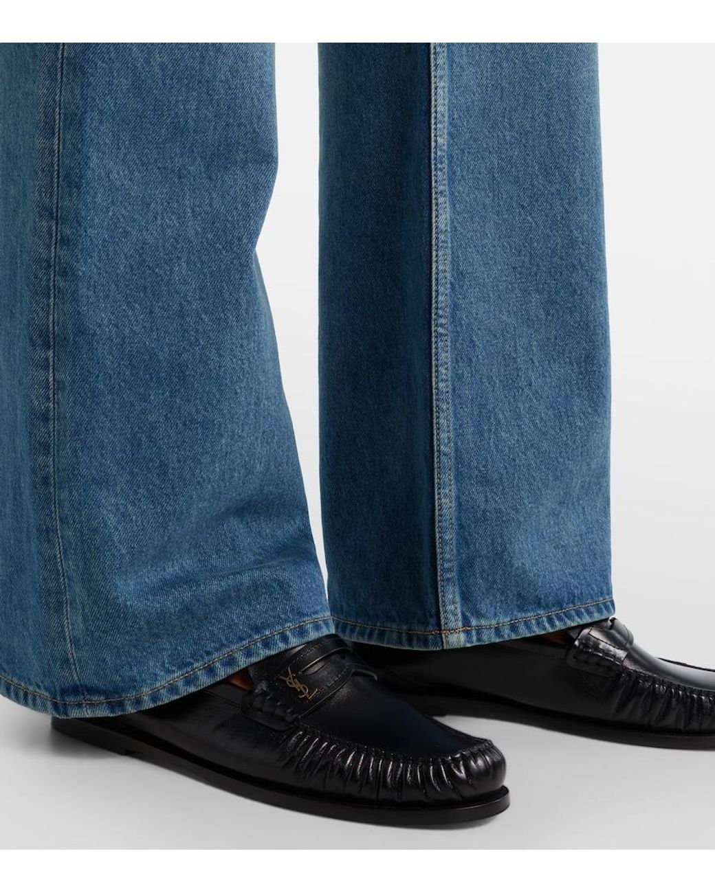 Saint Laurent Black Laurent Leather Penny Loafers