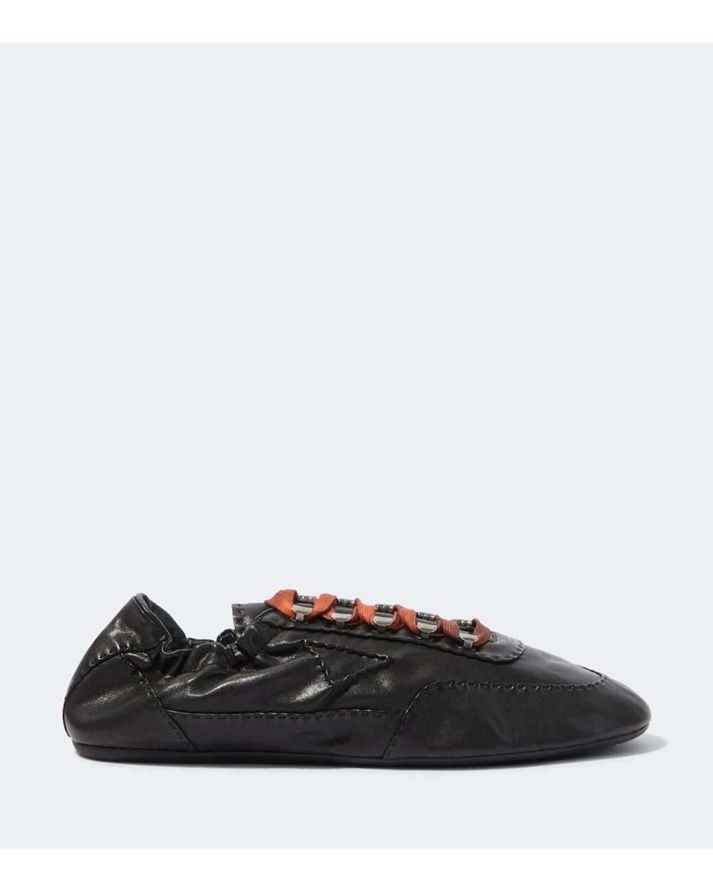Prada Black Collapse Leather Sneakers for men